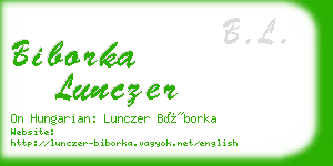 biborka lunczer business card